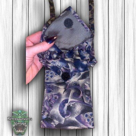 VINTAGE mens retro tie crossbody bag, upcycled repurposed shoulder purse - Picture 3 of 11